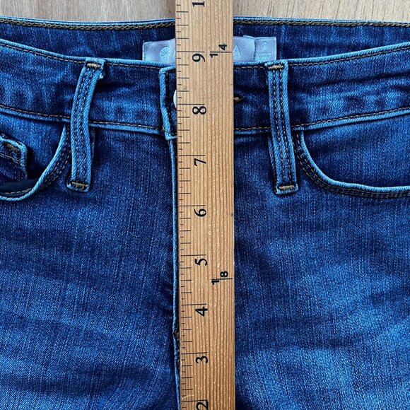 ATHLETA SCULPTEK STRAIGHT JEANS WOMEN’S sz 2 Blue Distressed Low Rise Stretch - Picture 10 of 12